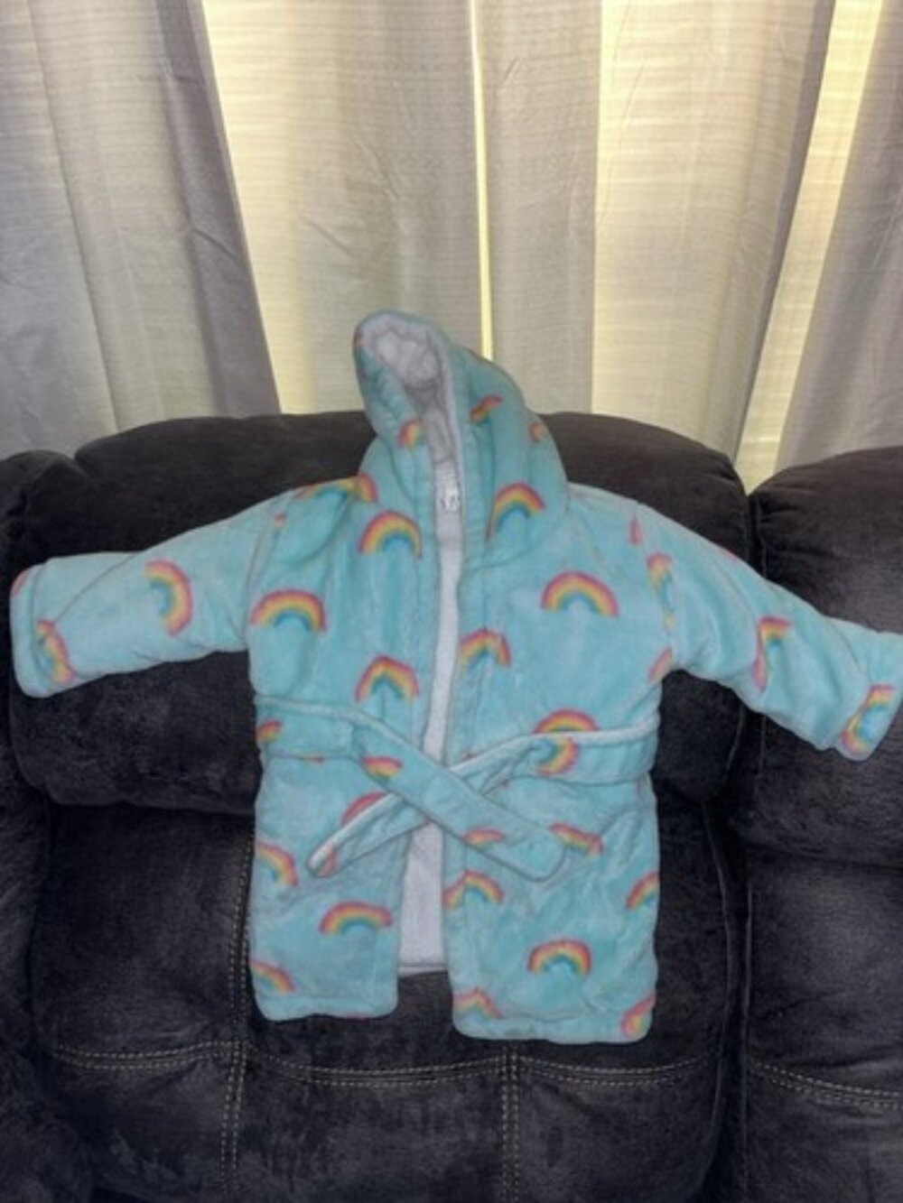 Rainbow Plush Bath Robe for Baby Girl Size 12 months+  - 0211